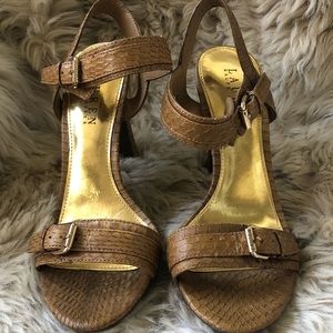 Lauren by Ralph Lauren brown snakeskin sandals